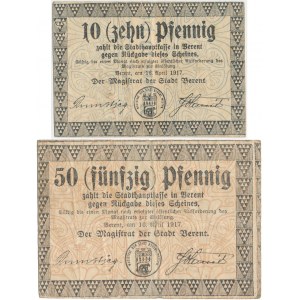 Kościerzyna (Berent), 10 i 50 fenigów 1917 (2szt)