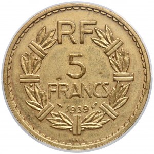 Francja, ESSAI 5 franków 1939 - PCGS SP64