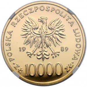 10.000 złotych 1989 Jan Paweł II - stempel zwykły - NGC MS69