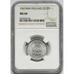 1 złoty 1967 - NGC MS66