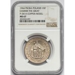 Próba CuNi 10 złotych 1964 Kazimierz Wielki - NGC MS67