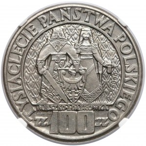 Próba NIKIEL 100 złotych 1960 Mieszko... postacie - deseń