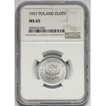 1 złoty 1957 - NGC MS65