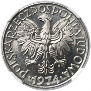 5 złotych 1974 Rybak - NGC MS66