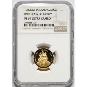 2.000 złotych 1980 Bolesław I Chrobry - NGC PF69 UC