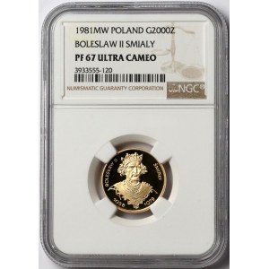 2.000 złotych 1981 Bolesław II Śmiały - NGC PF67 UC