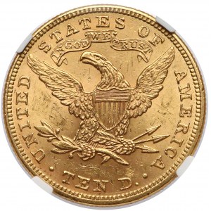 USA, 10 dolarów 1899 - Coronet head - NGC MS62