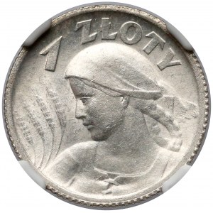 Kobieta i kłosy 1 złoty 1924 - NGC MS63