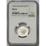 Kobieta i kłosy 1 złoty 1924 - NGC MS63