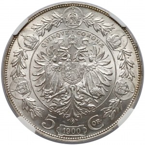 Austria, Franz Jospeh I, 5 corona 1900 - NGC MS62+