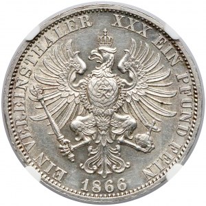 Niemcy, Prusy, Wilhelm I, Talar 1866-A - zwycięstwo nad Austrią - NGC MS60