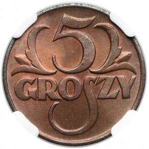 5 groszy 1939 - NGC MS66 RB