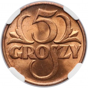 5 groszy 1937 - NGC MS66 RD