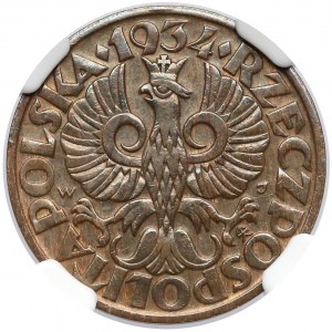 5 groszy 1934 - rzadkie - NGC MS63 BN