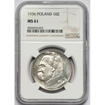 Piłsudski 10 złotych 1936 - NGC MS61