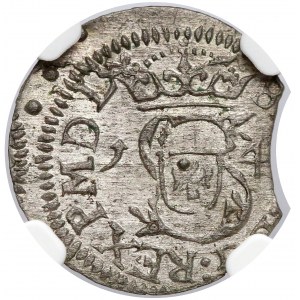 Zygmunt III Waza, Szeląg Wilno 1614 - proste tarcze - koniczyna