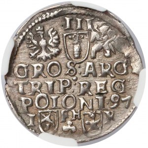Zygmunt III Waza, Trojak Poznań 1597 - # w koronie