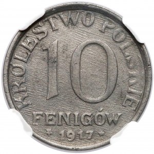 Królestwo Polskie, 10 fenigów 1917 NBO - NGC UNC