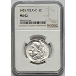 Piłsudski 5 złotych 1935 - NGC MS62