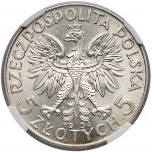 Głowa Kobiety 5 złotych 1934 - NGC MS64