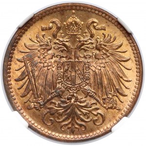 Austria, Franz Jospeh I, 2 heller 1914 - NGC MS65 RD