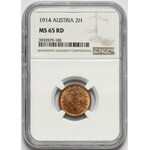 Austria, Franz Jospeh I, 2 heller 1914 - NGC MS65 RD