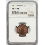 Austria, Franz Jospeh I, Kreuzer 1851-A - NGC MS65 RB