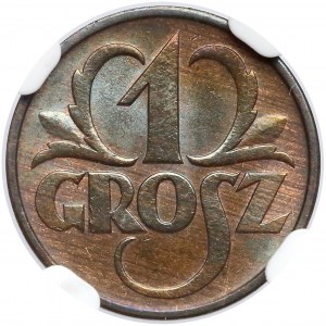 1 grosz 1934 - NGC MS66 RB