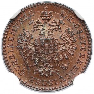 Austria, Franciszek Józef I, 5/10 krajcara 1885 - NGC MS66 RB
