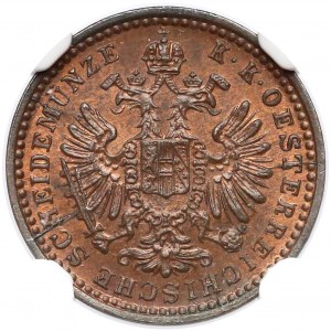 Austria, Franciszek Józef I, 5/10 krajcara 1891 - NGC MS65 RB