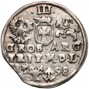 Zygmunt III Waza, Trojak Wilno 1598 - rurkowana kryza
