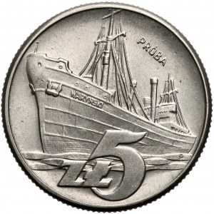 Próba NIKIEL 5 złotych 1960 Waryński