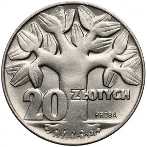 Próba NIKIEL 20 złotych 1964 Drzewo