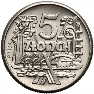 Próba NIKIEL 5 złotych 1959 Szyby kopalniane