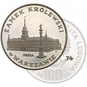 Próba SREBRO 100 złotych 1974 Zamek Królewski - rzadkość