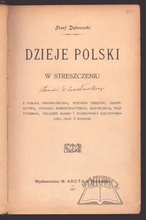 DĄBROWSKI Jan, Dzieje Polski w streszczeniu.