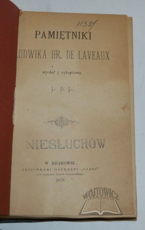 DE LAVEAUX Ludwik Hr., Pamiętniki Ludwika Hr. De Laveaux