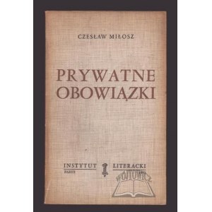 MIŁOSZ Czesław, Private Aufgaben.