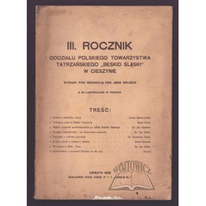 I. YEARBOOK of the Branch of the Polish Tatra Society Beskid śląski in Cieszyn.