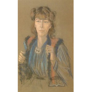 WAŚKOWSKI Antoni (1885-1966), Girl in a sheepskin coat.