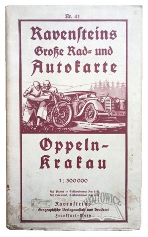 (MAPA rowerowa i samochodowa). Ravensteins Große Rad= und Autokarte. Oppeln - Krakau.