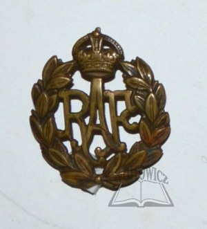 (WOJSKO). RAF, odznaka z mosiądzu na mundur lotników polskich.