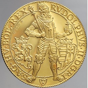Rudolf II., 10 dukát 1603 Praha - Lasanz. MKČ-jako 274, REPLIKA z r. 2010, autor Vitanovský. Au 0.999 (31,203 g) 37 mm...