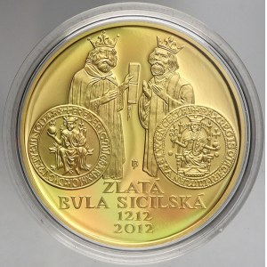 Česká republika, 10000 Kč 2012 Zlatá bula sicilská, plexi pouzdro, etue, karta