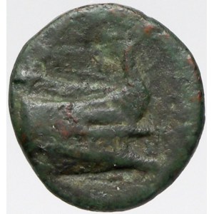 Řecko, Fenicie (2. stol. př.n.l.). AE12. Příď lodě zprava / hlava Tyché