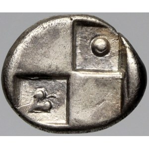 Řecko, Thrácia - Chersonesos (400-350 př.n.l.). Hemidrachma. Lev zleva / 4 pole...