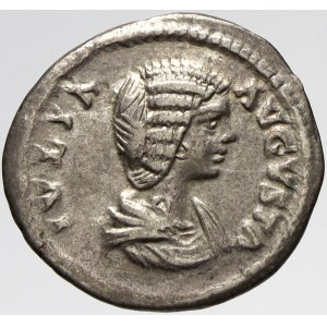 Řím, císařství, Julia Domna (II. manželka Septima Severa). Denár. PVDICITIA. Sedicí Pudicitia vlevo. RIC...