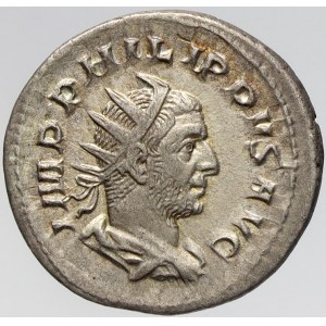 Řím, císařství, Philipp I. (244-249). Antoninian. FIDES EXERCITVS. RIC-61