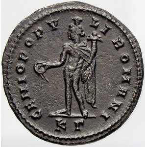 Řím, císařství, Diocletianus (284-305). Follis, minc. Cyzicus. GENIO POPVLI ROMANI / KΓ