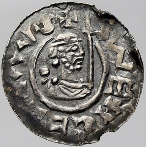 Břetislav II. (1092-1100), Denár. Cach-390. u hran n. zprohýbán